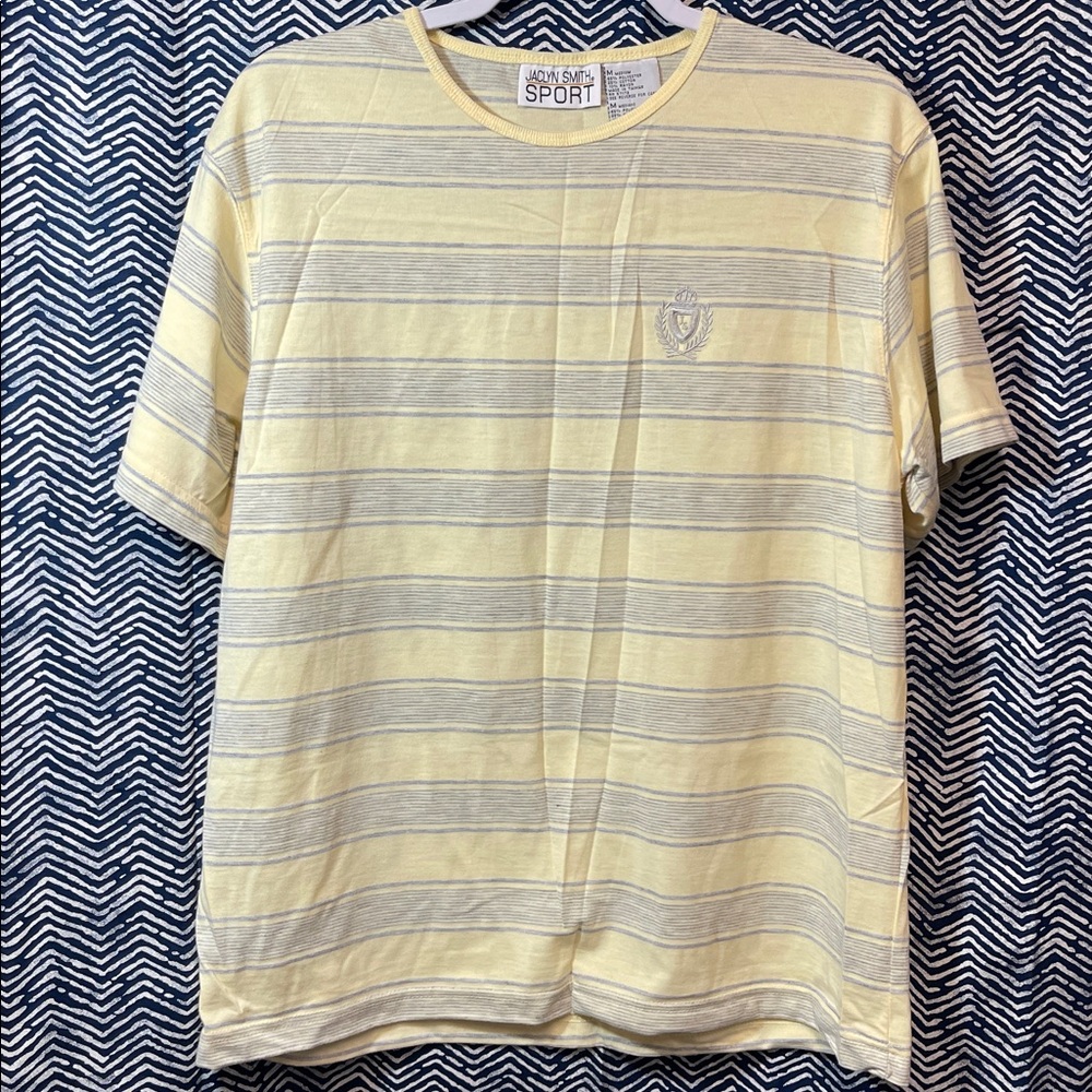 Jaclyn Smith Sport Cream and Gray Striped Tee